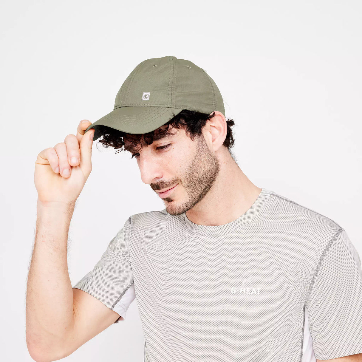 Casquette rafraichissante kaki portée