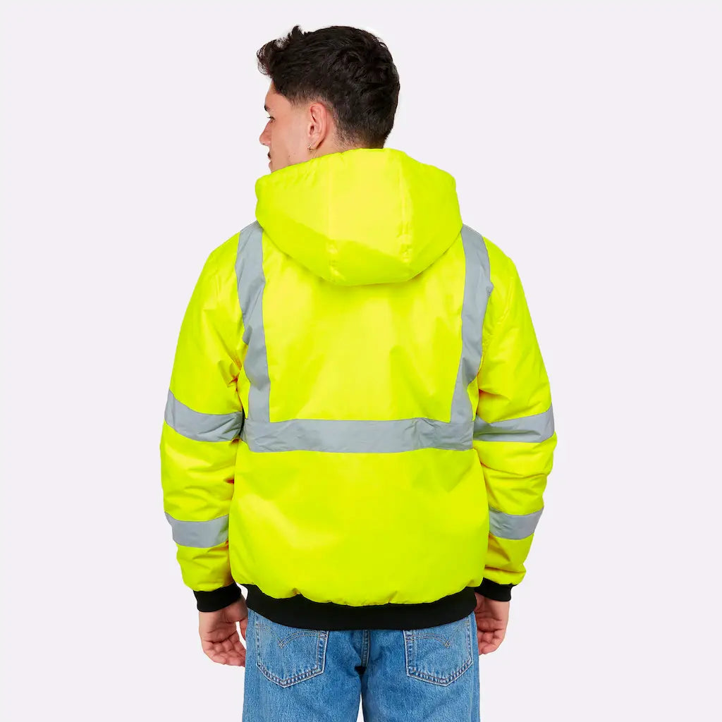 Veste chauffante de travail fluo