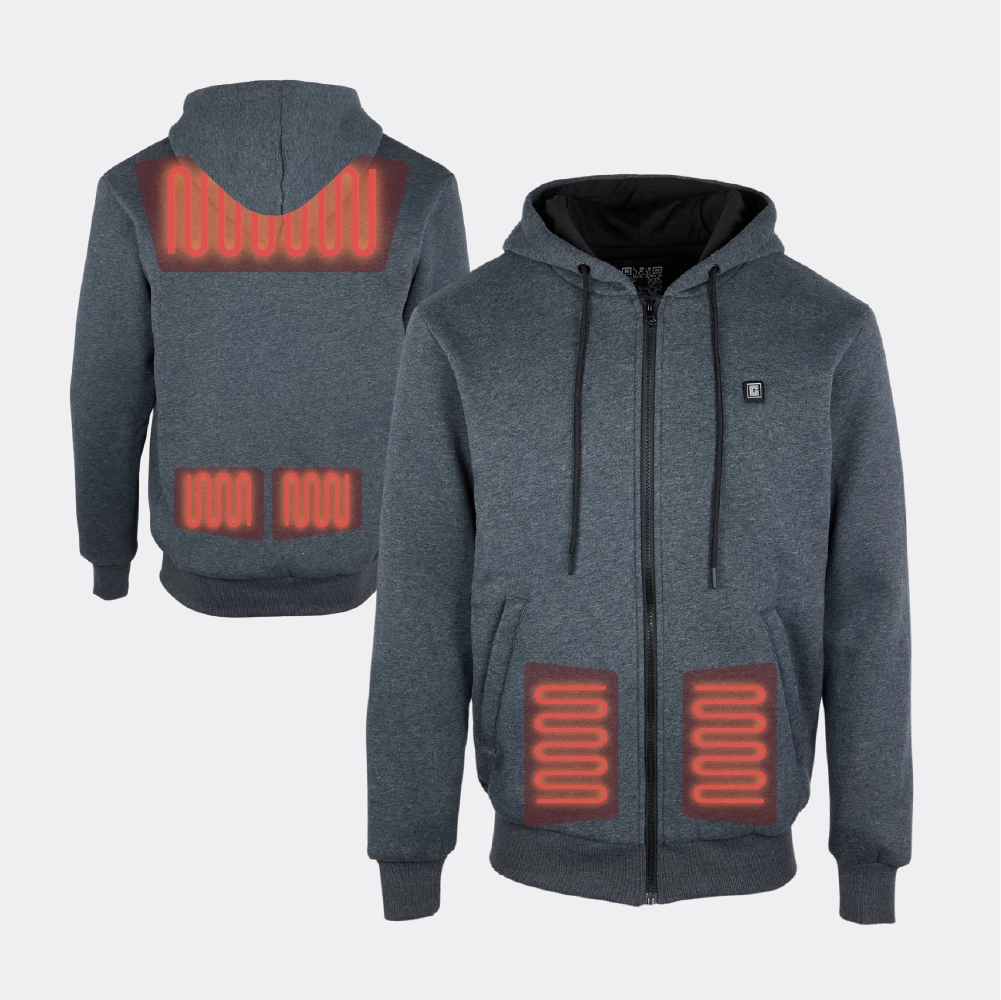 Heated zipped hoodie