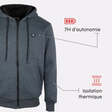 Heated zipped hoodie