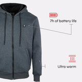Hoodie chauffant gris à zip G-heat