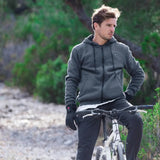 Hoodie chauffant à zip gris vélo